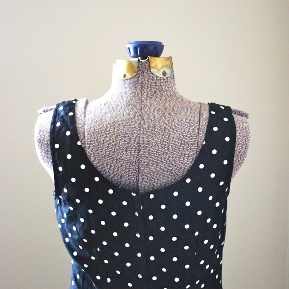 90s black and white polka dot mini dress (S/M) - Picture 5 of 7